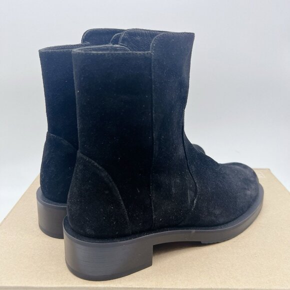 Stuart Weitzman 5050 Bold Zip Bootie Ankle Boots Black Suede US 10 - Made SPAIN - Picture 7 of 12